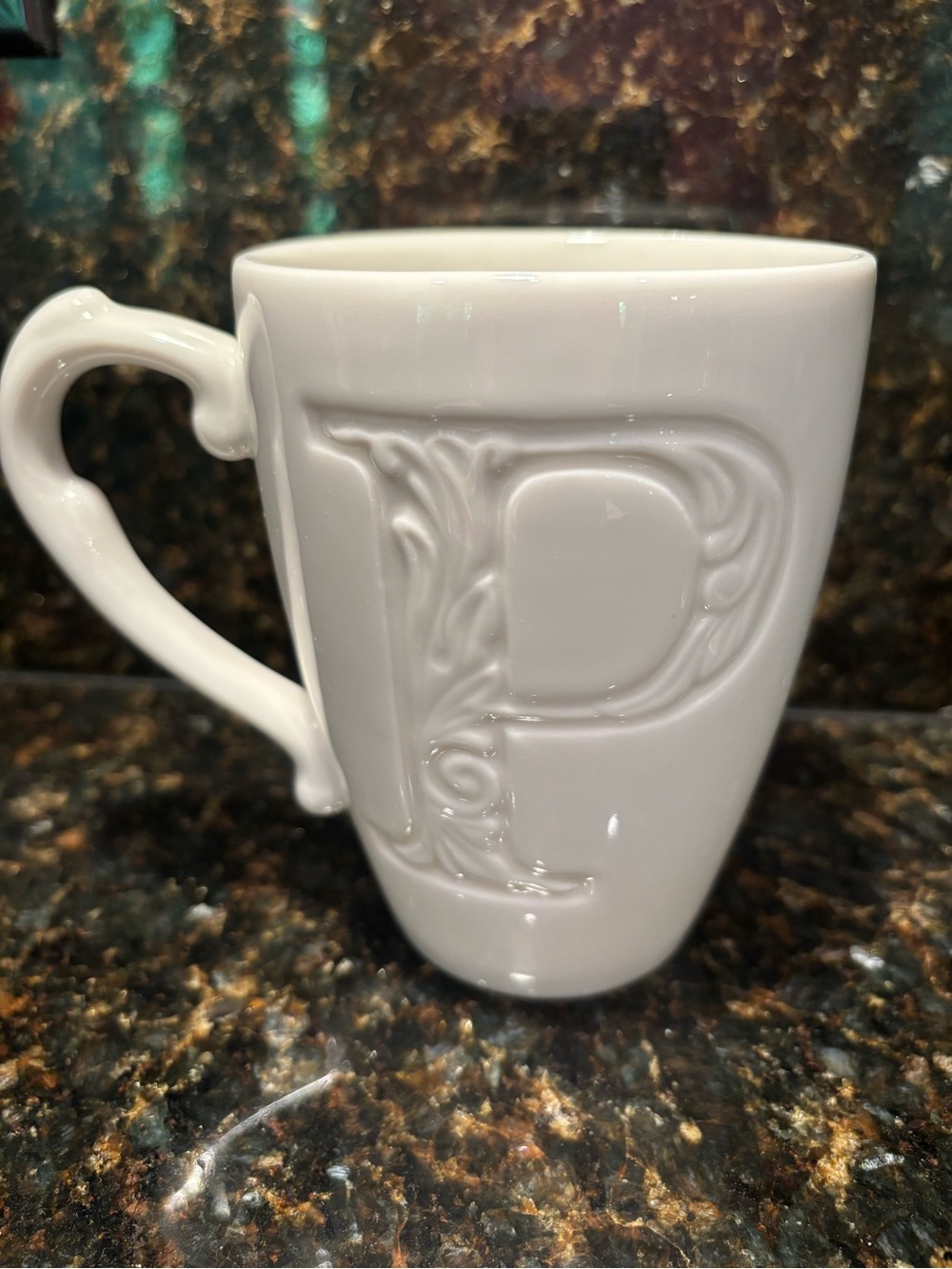 Lenox American By Design Monogram Initial Letter P Coffee Mug Cup White. NWT!